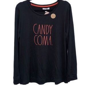 NWT Rae Dunn Halloween Candy Coma top L